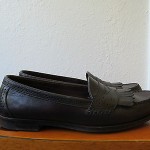 COLE HAAN DARK CHOCOLATE  Brown Leather Tassel Slip-On Loafers – US 8.5 M