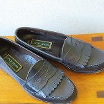 COLE HAAN DARK CHOCOLATE  Brown Leather Tassel Slip-On Loafers – US 8.5 M