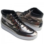 $325 Hugo Boss RED LABEL Silver Mens Street Boots 9 42 Sneakers 9.5 Metallic .5