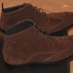 Brand New w Box Hugo Boss Clelior Suede Wingtip Ankle Boots for Men, Size US 8.5