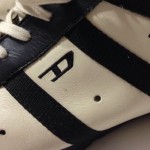 Diesel Men’s Wish Ivory W/Black Leather Sneakers Size 10.5