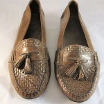 Cole Haan Mens Shoes 10  Brown Leather Weave Slipon Tassel Loafer NWOB