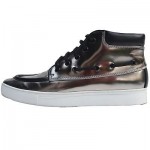 $325 Hugo Boss RED LABEL Silver Mens Street Boots 9 42 Sneakers 9.5 Metallic .5