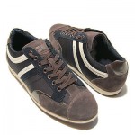 $225 Hugo Boss ORANGE Label Lace-up Sneakers Navy Grey Mens 6 39 Trainers 5.5
