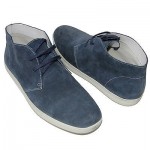 $245 HUGO BOSS Navy Blue Ankle Chukka Mens Boots 10.5 43.5 Dress Desert 11 44