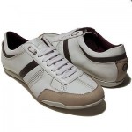 $295 Hugo Boss Black Label White Leather Sneakers Mens 9 42 Oxford Shoes 9.5 .5