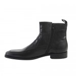 Hugo Boss Black Leather Ankle Boots Shoes US 12 EU 45