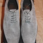 Brand New w Box Hugo Boss Suede Grey Wingtip Shoes for Men, Size US 10