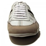 $295 Hugo Boss Black Label White Leather Sneakers Mens 9 42 Oxford Shoes 9.5 .5