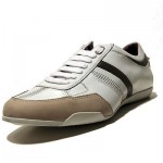 $295 Hugo Boss Black Label White Leather Sneakers Mens 9 42 Oxford Shoes 9.5 .5