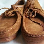 Clarks Original  Wallabee Men size 9 Brown Nubuck Leather shoes DEFECTS