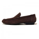 $245 HUGO BOSS Dark Brown Drivers Shoes Loafers 10 43 Mens Moccasins 10.5 43.5