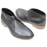 $295 HUGO BOSS Silver Metallic Mens 10 43 Leather Boots Shoes Casual 9.5 Grey
