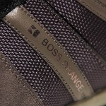 $195 Hugo Boss Sneakers Mens Grey Black Shoes 7 40 Trainers Walking .5 Pull on