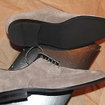 Brand New w Box Hugo Boss Suede Grey Wingtip Shoes for Men, Size US 10