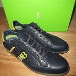 NEW HUGO BOSS GREEN LABEL ELDORADO CONTRAST LEATHER SHOES SNEAKERS Size9 42EU