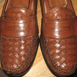 COLE HAAN Gorgeous Woven Leather Brown Loafers/Slipons  11.5M  SUPER!!