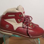 Mens sz 12 M Red leather Timberland all terrain ankle hiking work boots
