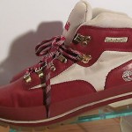 Mens sz 12 M Red leather Timberland all terrain ankle hiking work boots