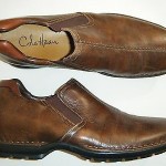 COLE HAAN “Zeno” Tortoise Brown Leather CENTER STITCH Slip-On LOAFERS MEN’S 9M