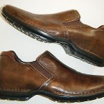 COLE HAAN “Zeno” Tortoise Brown Leather CENTER STITCH Slip-On LOAFERS MEN’S 9M