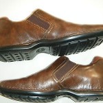 COLE HAAN “Zeno” Tortoise Brown Leather CENTER STITCH Slip-On LOAFERS MEN’S 9M
