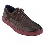 COLE HAAN Mens Bergen Wingtip Oxfords Shoes Chestnut Suede C11684 Size 11.5 M