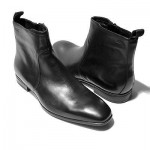 $295 HUGO BOSS Black Ankle Dress Boots Mens 12 45 Casual 12.5 46 Formal Tuxedo