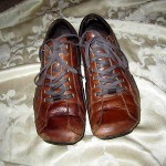 DIESEL Men’s Brown Distressed Leather Driving Shoes Classic Size 13
