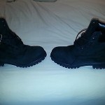 Timberland 6 Inch Premium Boot Waterproof Black Nubuck Size 9 used
