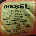 Diesel Clawster Low Black Patent/Orange Tux Fashion Sneakers Sz 8 Pre-owned