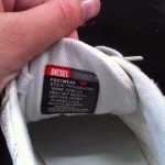 Diesel Mens Shoes 8.5 8 1/2 White Sneakers Casual Gray Stripes