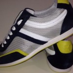 NIB HUGO BOSS Orange Vintage Casual Silvans Mens Sneakers Open Blue US Size 9 M