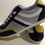 NIB HUGO BOSS Orange Vintage Casual Silvans Mens Sneakers Open Blue US Size 9 M
