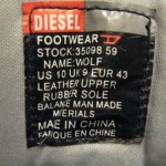 NIB MEN’S DIESEL WOLF HI TOP LEATHER TRAINERS  US 10 M