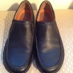 CLARKS Unstructured Men’s Black Leather Slip On Shoes Size 14M