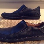 CLARKS Unstructured Men’s Black Leather Slip On Shoes Size 14M