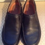 CLARKS Unstructured Men’s Black Leather Slip On Shoes Size 14M