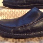 CLARKS Unstructured Men’s Black Leather Slip On Shoes Size 14M