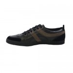 Hugo Boss Orange “OLMITO” Black Leather Fashion Sneakers Shoes 7 8 9 11 12 13