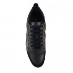 Hugo Boss Orange “OLMITO” Black Leather Fashion Sneakers Shoes 7 8 9 11 12 13