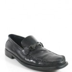 BOSS HUGO BOSS Men’s Black Leather Silver Tone Hardware Loafers Sz 8.5