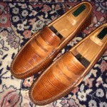 Cole Haan Air Grant Moc Croc Rich Brown Leather Men’s Penny Loafers Size 11 M