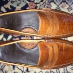Cole Haan Air Grant Moc Croc Rich Brown Leather Men’s Penny Loafers Size 11 M