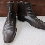 Hugo Boss dark brown leather mens jodhpur leather 7.5 ankle dress pull on