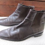 Hugo Boss dark brown leather mens jodhpur leather 7.5 ankle dress pull on
