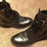 DIESEL THE PIT MEN’S BLACK LEATHER MILITARY BOOTS CASUAL SHOES Sz 9.5 US 42.5 EU