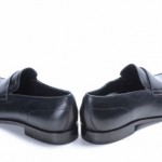 Hugo Boss Rino black L11 R11.5 leather slide loafer shoe MISMATE NEW $195 GNU455