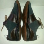 COLE HAAN NIKE AIR BROWN LEATHER & BLUE SUEDE OXFORDS MENS SZ 12m