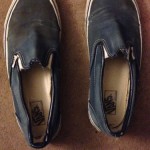 Vintage Vans Shoes Slip On Made In The Usa Size 10.5 Navy Blue Skate